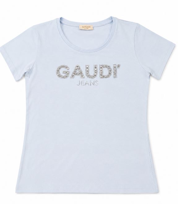 T-shirt donna Gaudi' Jeans pe26 logo stampato sul petto