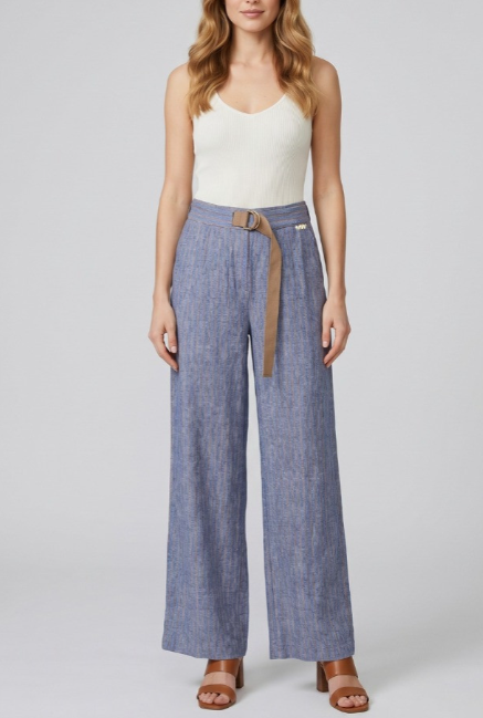 Pantapalazzo donna MARKUP lino rigato wide leg