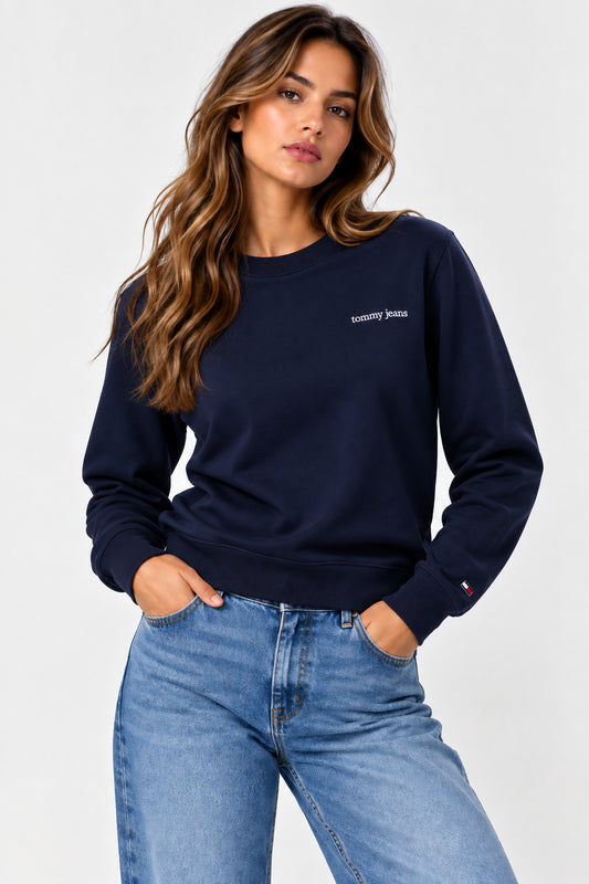 Felpa Tommy Jeans donna girocollo cotone logo