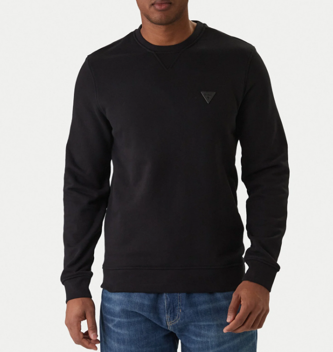 Felpa Guess uomo basic cotone girocollo