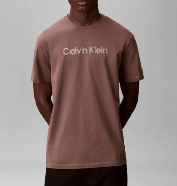 T-shirt regular Calvin Klein uomo cotone girocollo manica corta warm oak