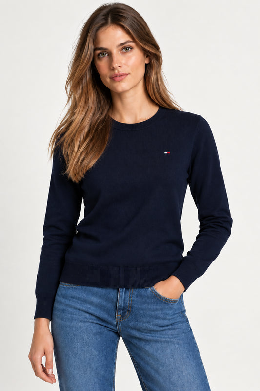 Maglia donna Tommy Hilfiger cotone girocollo