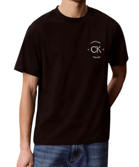 T-shirt uomo CKJ April Graphic oversize cotone manica corta black