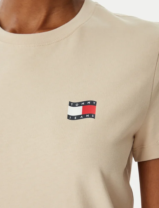 T-shirt Tommy Jeans Donna Regular Wavy Flag Cotone