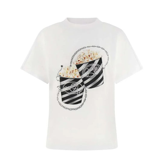 T-shirt Guess donna Popcorn cotone girocollo