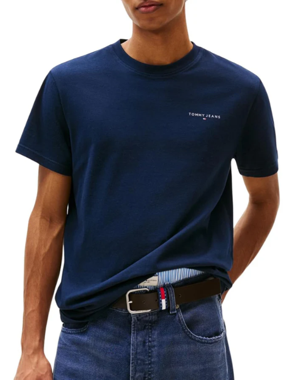 T-shirt Tommy Jeans uomo slim linear chest cotone jerseyPE 2026