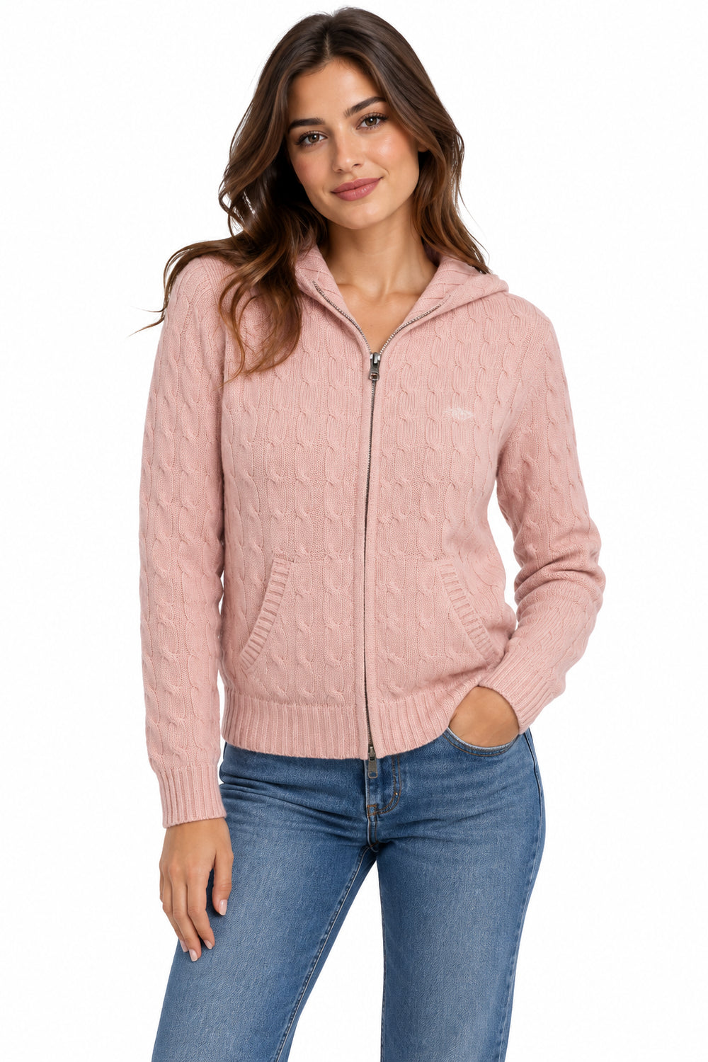Maglia trecce cappuccio Superdry donna cotone