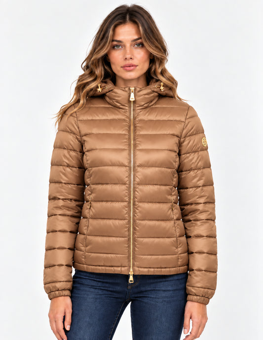 Piumino corto donna MARKUP satin cappuccio
