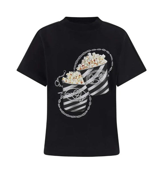 T-shirt Guess donna Popcorn cotone girocollo