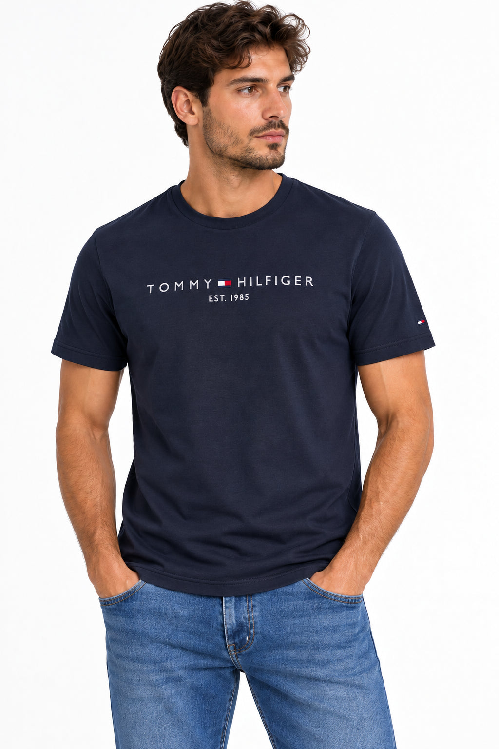 T-shirt Tommy Hilfiger uomo logo cotone