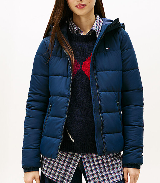 Giubbino Tommy Jeans donna slim con cappuccio idrorepellente
