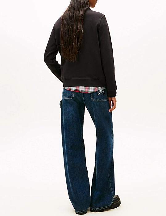 Felpa Tommy Jeans donna regular cotone jersey logo