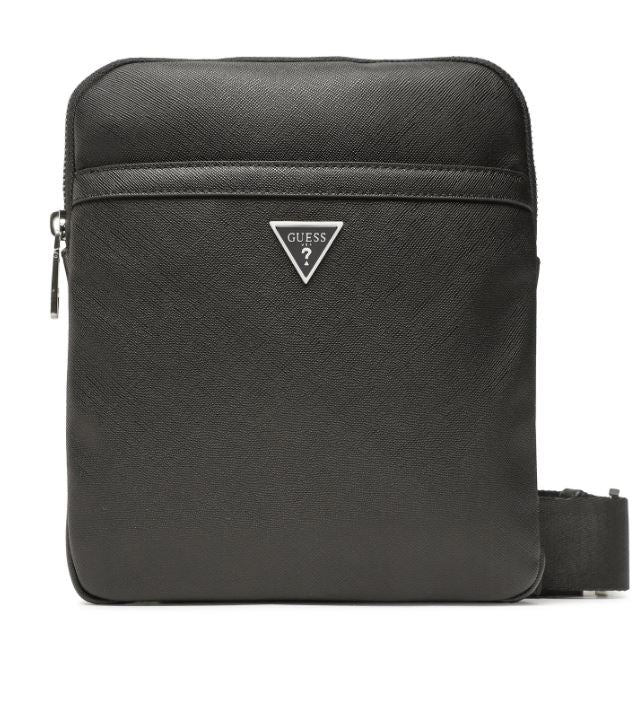 Tracolla Guess uomo Certosa Smart saffiano nera