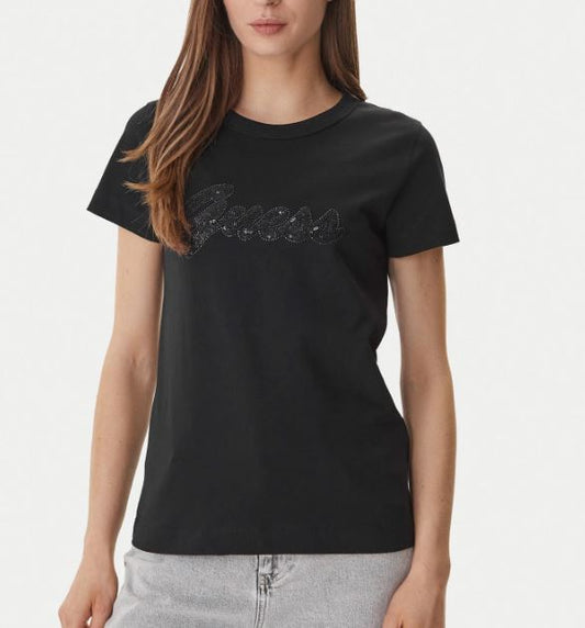 T-shirt Guess donna 3D Script cotone
