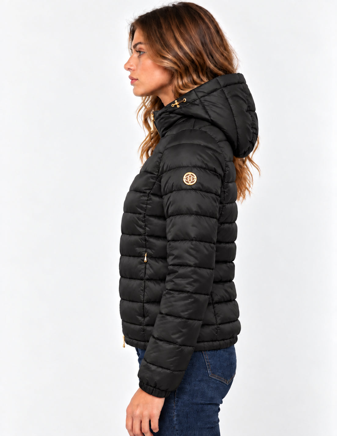 Piumino corto donna MARKUP satin cappuccio