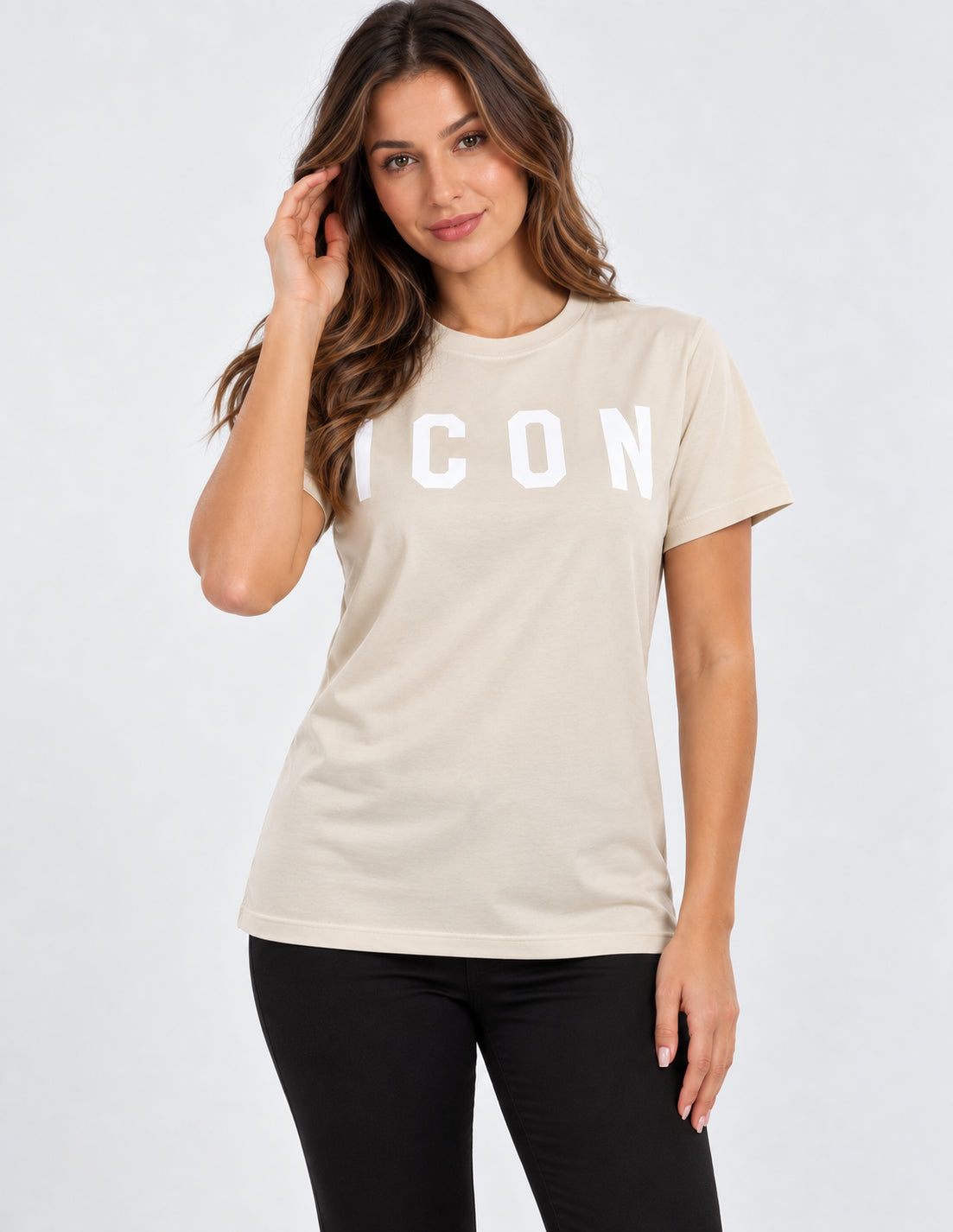 T-shirt Icon donna manica corta logo glitter