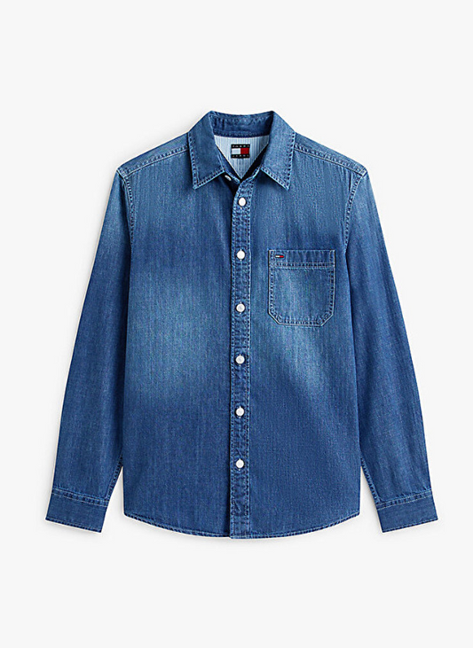 Camicia denim Tommy Jeans uomo regular fit manica lunga