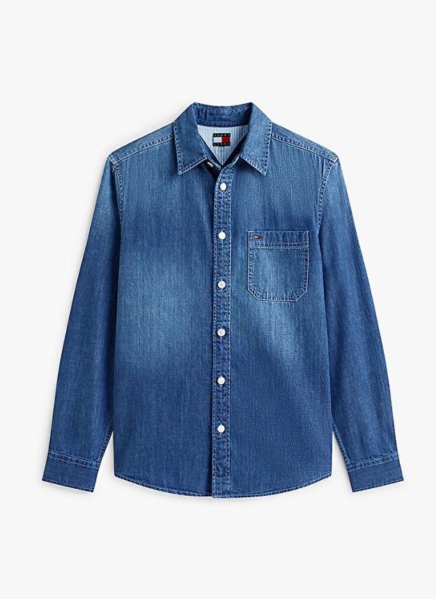 Camicia denim Tommy Jeans uomo regular fit manica lunga