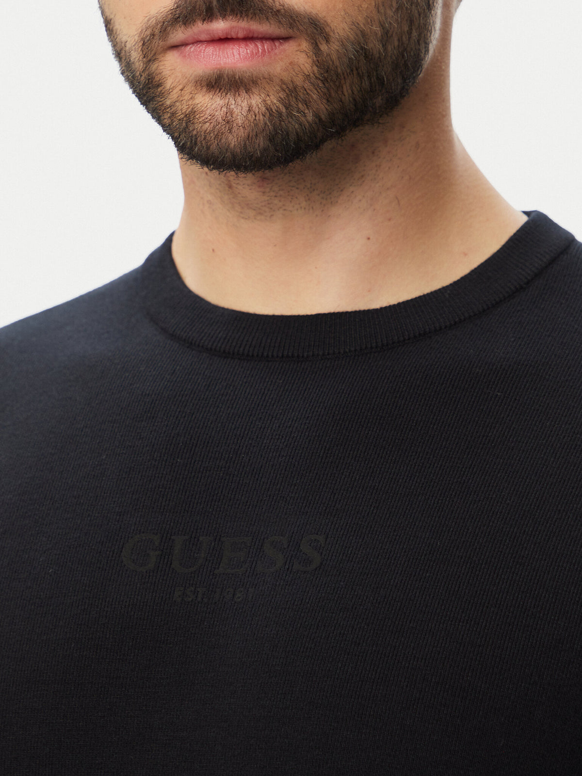 Maglione Mason Guess uomo girocollo logo stampato viscosa