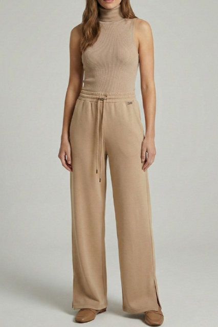 Pantapalazzo donna MARKUP interlock cotone vita alta