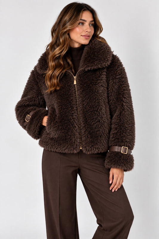 Giacca donna Yes Zee effetto peluche