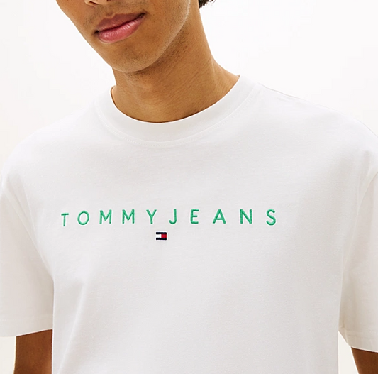 T-shirt Tommy Jeans uomo Regular Linear Logo ricamato