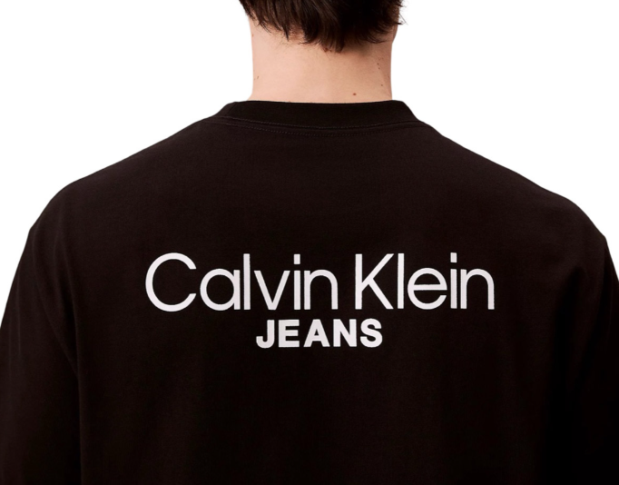 T-shirt Calvin Klein Jeans uomo con stampa posteriore cotone black