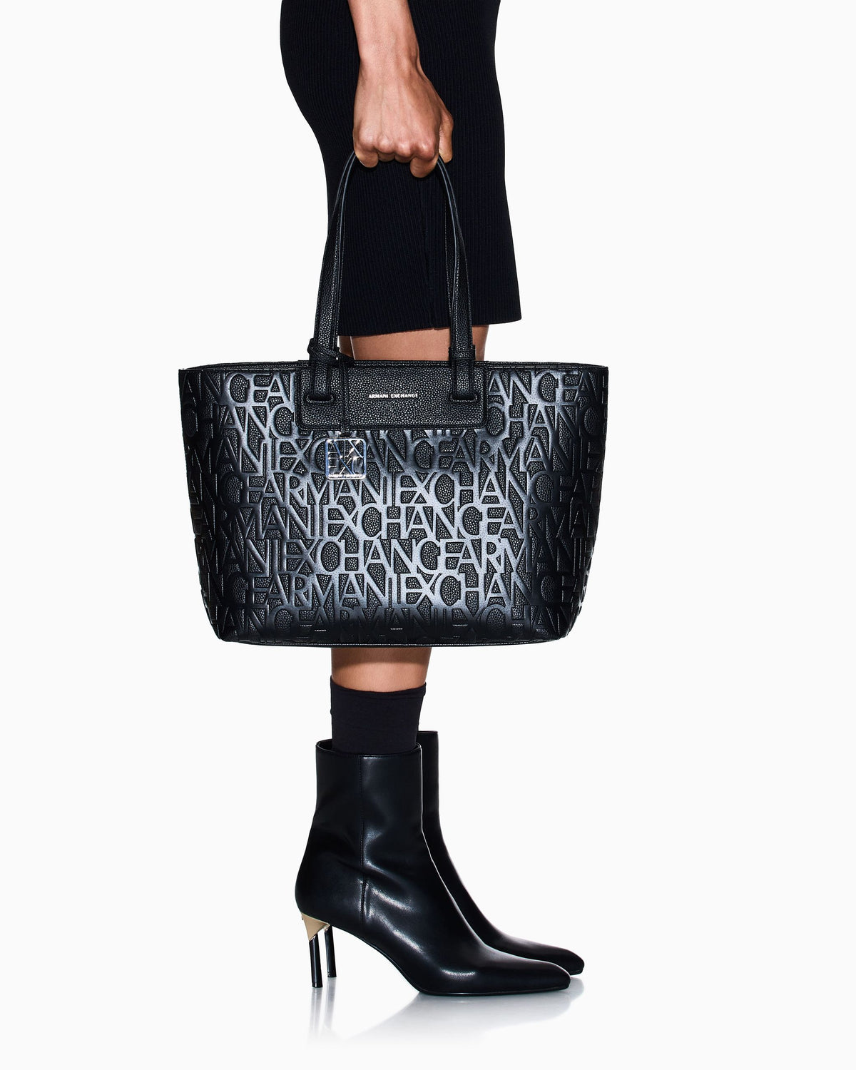 Borsa Armani Exchange donna poliestere logo allover