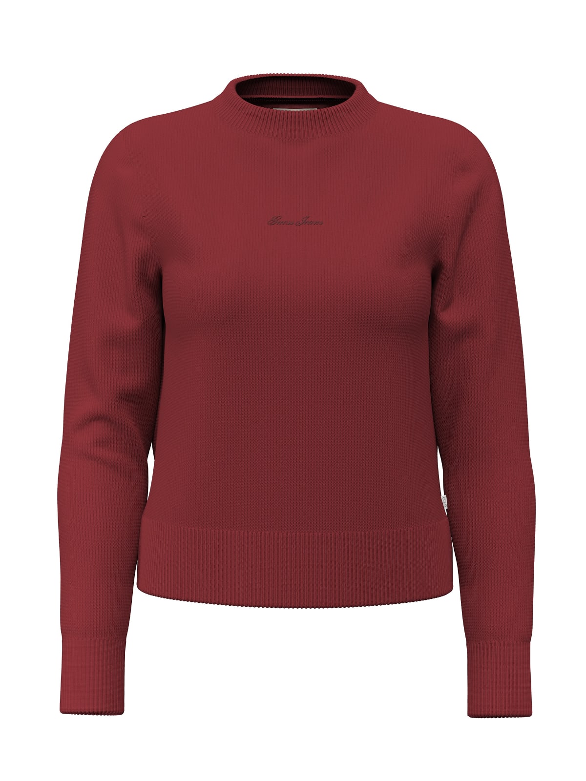 Maglione girocollo Guess Jeans donna ricamo logo
