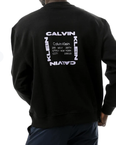 Felpa Calvin Klein Jeans uomo Terry cotone french terry black