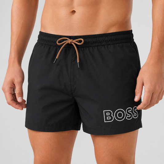 Costume boxer mare Hugo Boss uomo logo outline