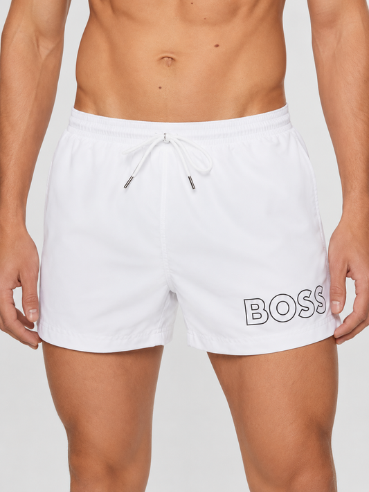 Costume boxer mare Hugo Boss uomo logo outline
