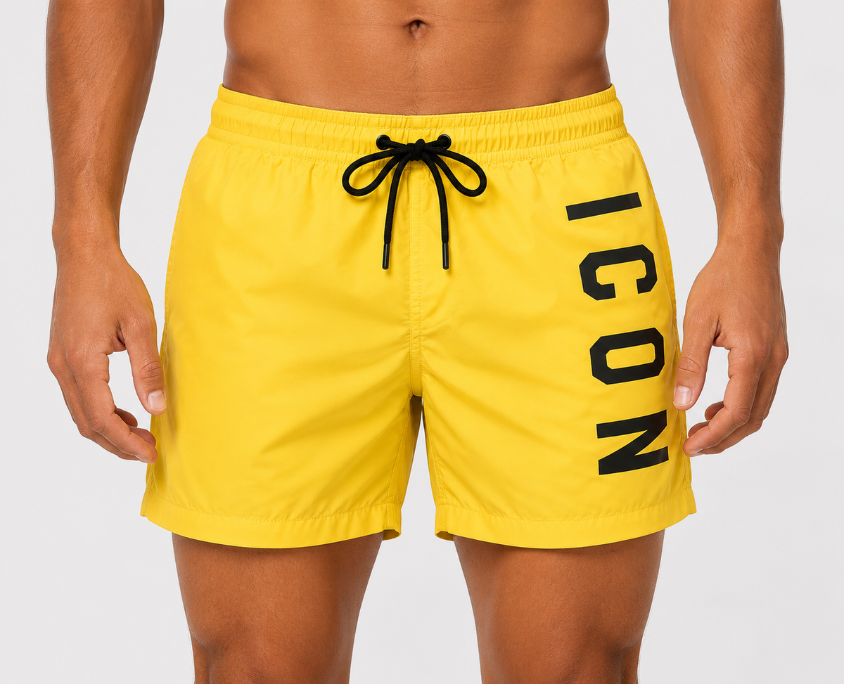 Costume mare ICON uomo boxer logo verticale poliestere
