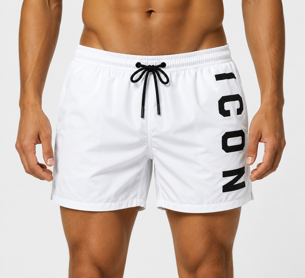 Costume mare ICON uomo boxer logo verticale poliestere