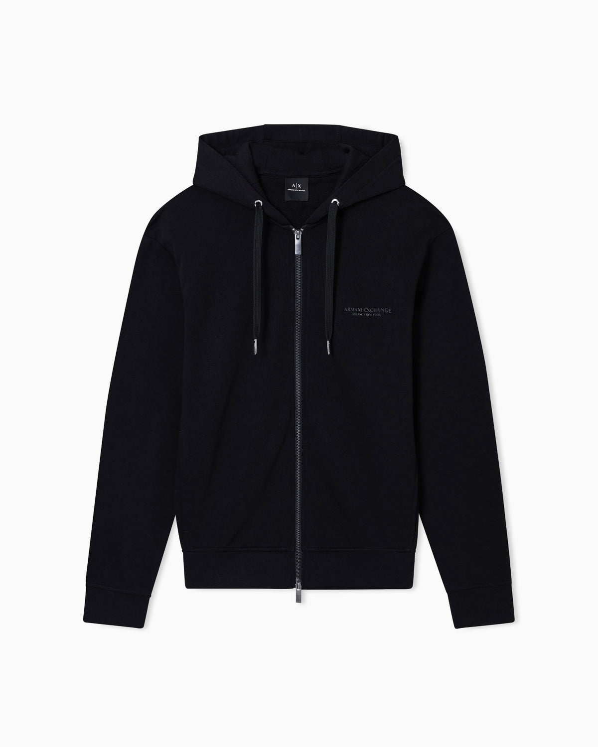 Felpa cappuccio zip A|X uomo cotone logo