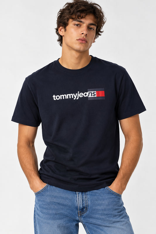 T-shirt Tommy Jeans uomo manica corta cotone logo