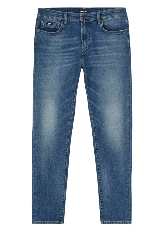 Jeans uomo GAS SAX ZIP REV skinny denim stretch