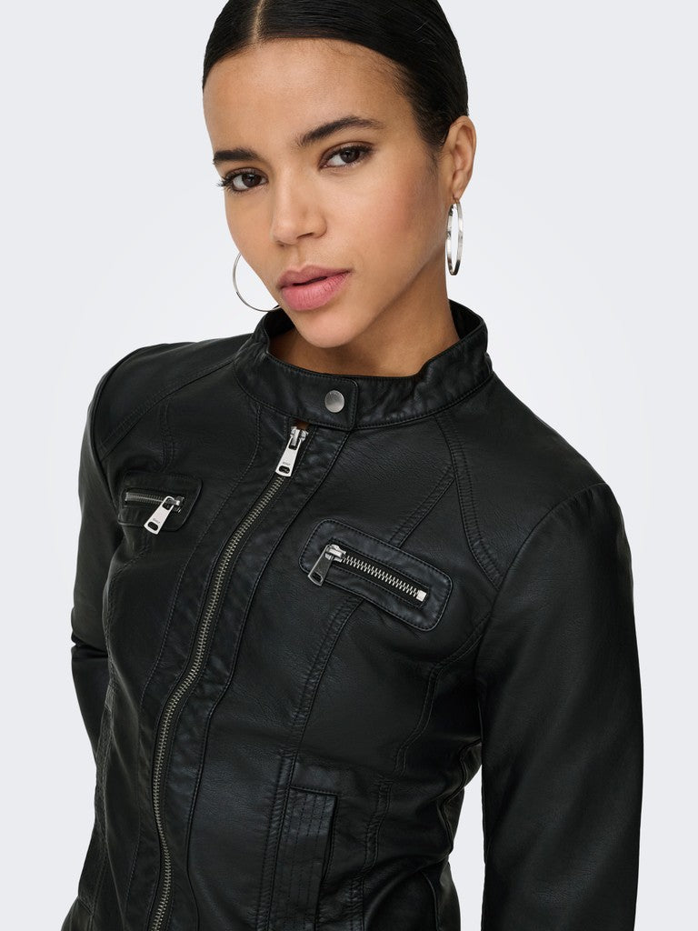 Giubbotto ONLY donna finta pelle collo biker AI 2026