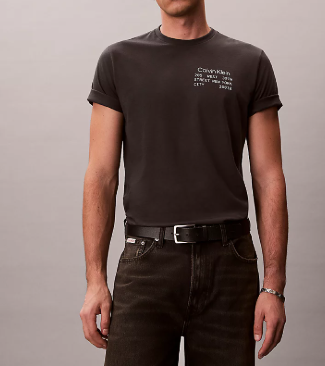 T-shirt Calvin Klein Jeans uomo in cotone jersey girocollo pirate black