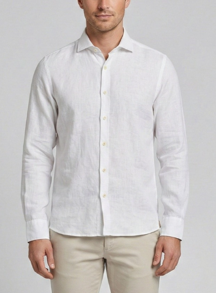 Camicia uomo MARKUP lino manica lunga collo francese