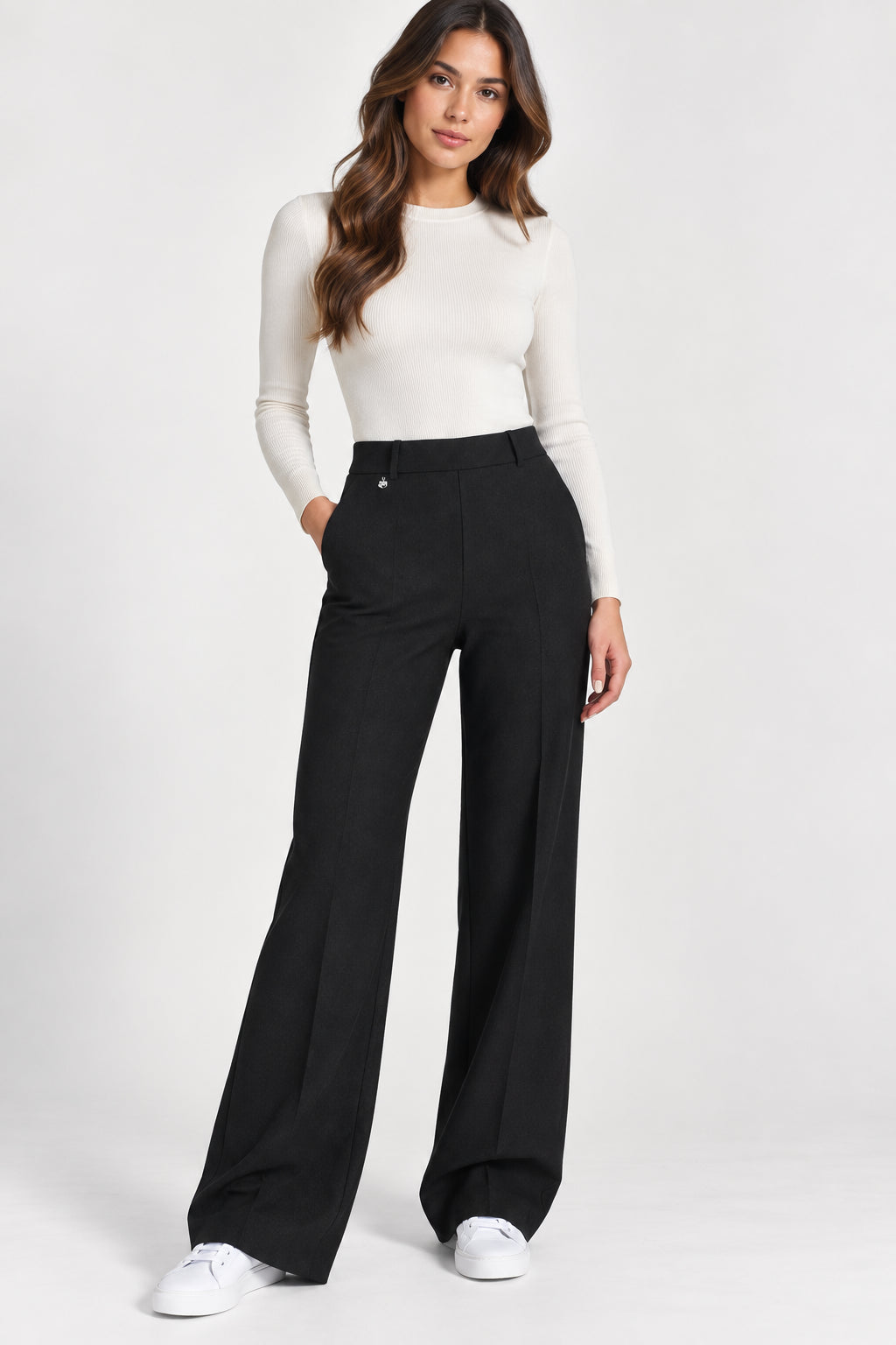 Pantalone palazzo donna Ragno tasche tessuto Compact AI 2026