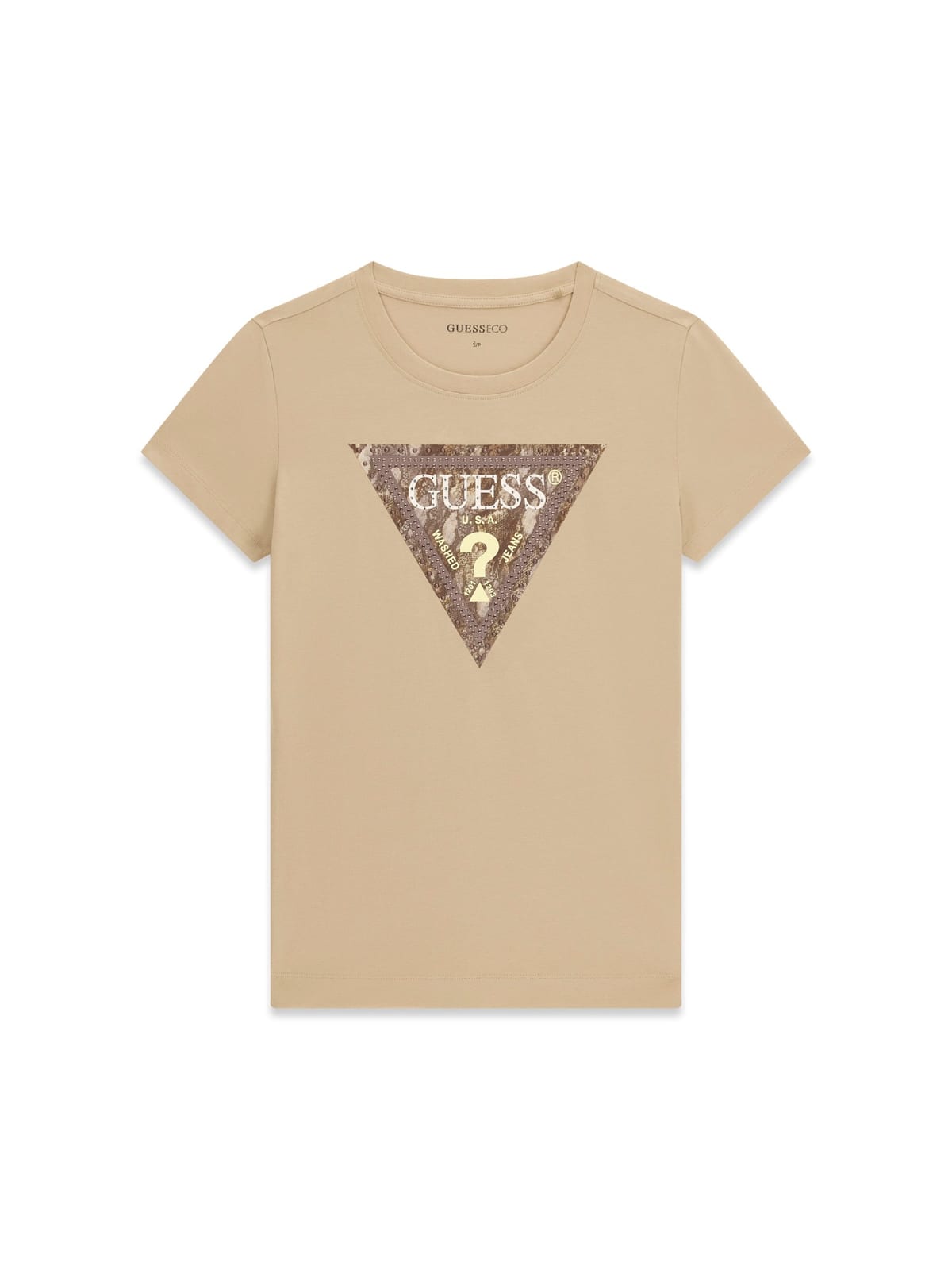T-shirt donna Guess triangolo serpente manica corta