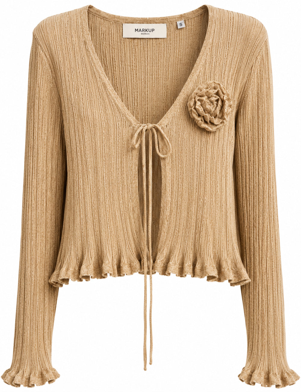 Cardigan donna MARKUP viscosa lurex rouches fiori