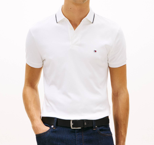 Polo manica corta Tommy Hilfiger uomo liquid cotton slim