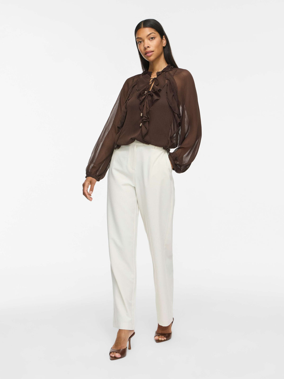 Blusa VILA donna scollo chiuso tessuto fluido