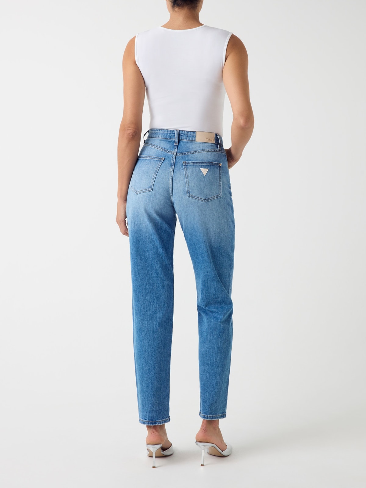 Jeans Guess donna mom fit vita alta denim