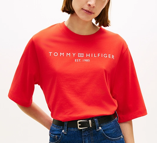 T-shirt donna Tommy Hilfiger Logo Trapeze manica corta
