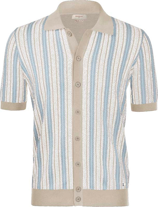Camicia uomo MARKUP mezza manica rigata cotone