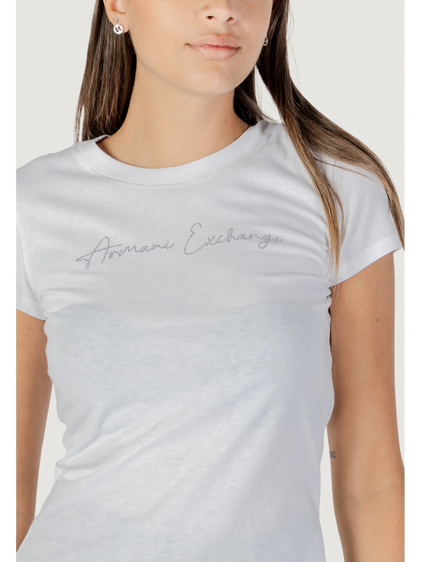 T-shirt donna Armani Exchange A|X slim fit cotone logo