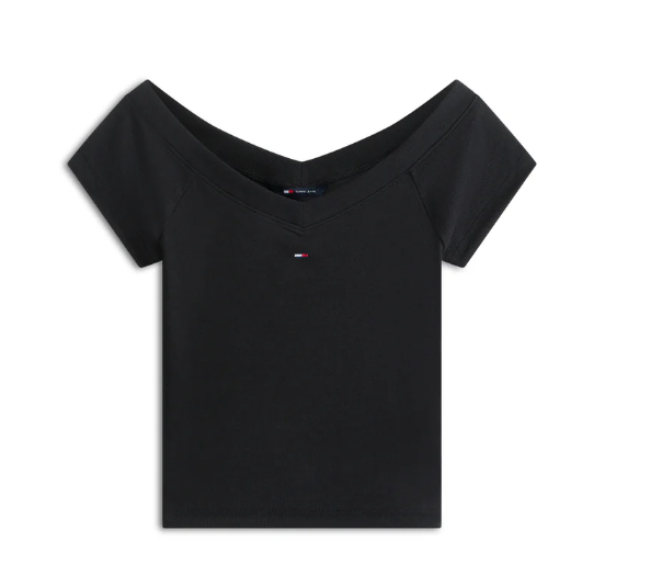 T-shirt Donna Tommy Jeans Slim Off Shoulder jersey PE 2026
